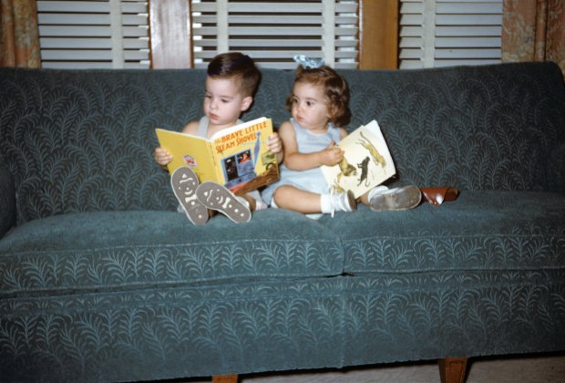 Tim and I enjoying our big picture books.